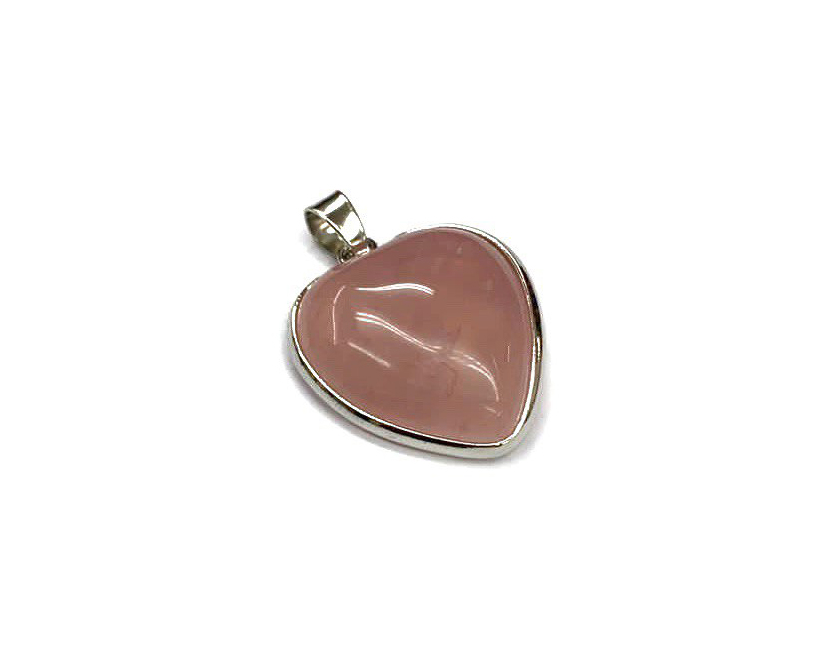 Кулон Сердце с розовым кварцем размер 25*28мм в обрамлении цвет серебро Розовый